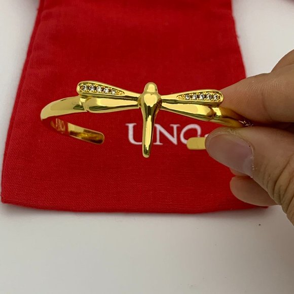 NEW Uno de 50 FORTUNE TOPAZ Gold Plated Cuff Bracelet Adjustable - Picture 10 of 11